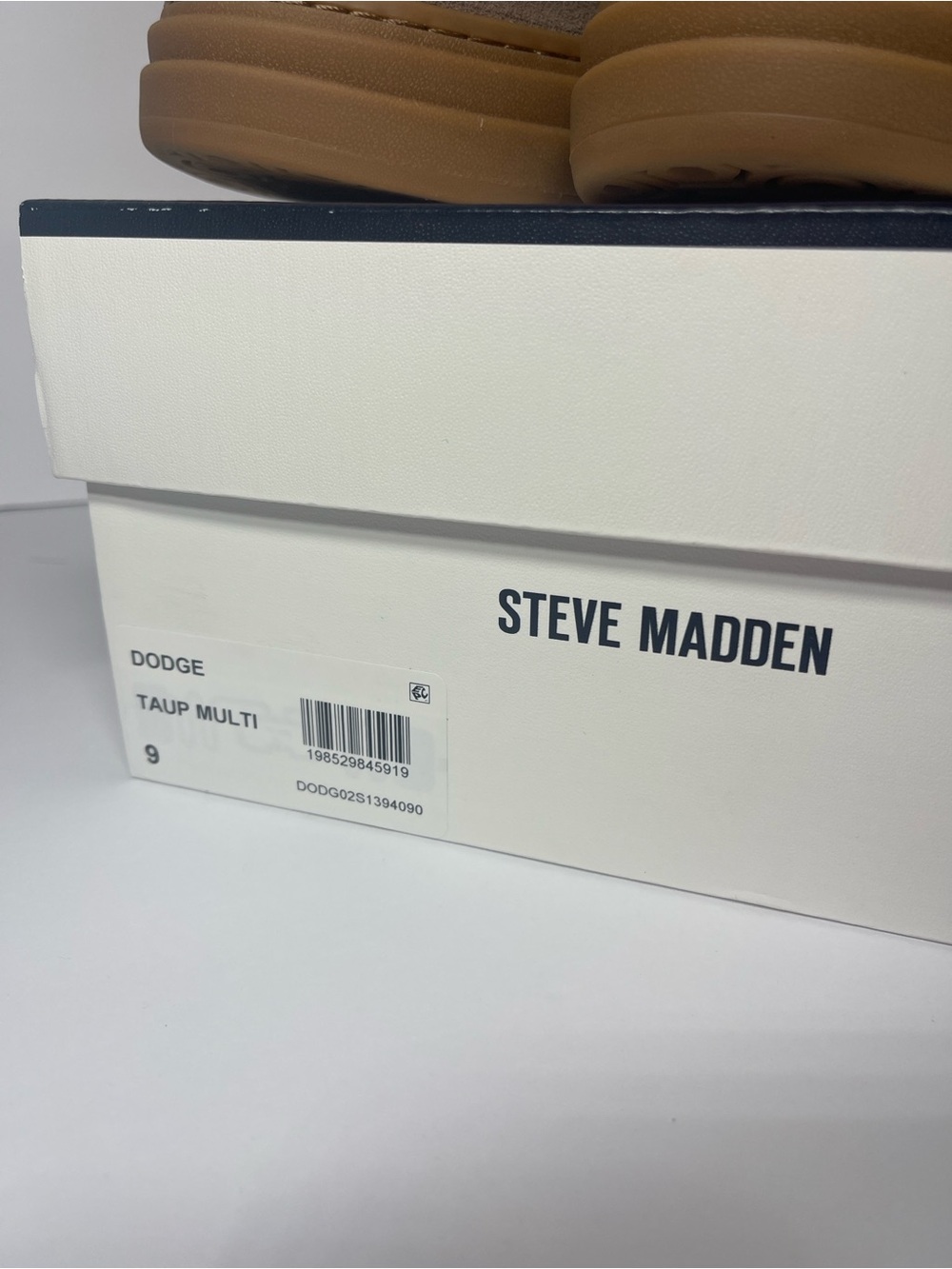 Steve Madden Dodge Espresso Taupe Suede Sneakers with White Stripes. - Picture 5 of 7